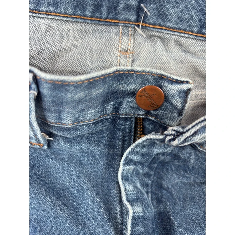 Wrangler 13MWZPW Cowboy Cut Jeans Mens 44x30 Blue Denim Straight Leg Western